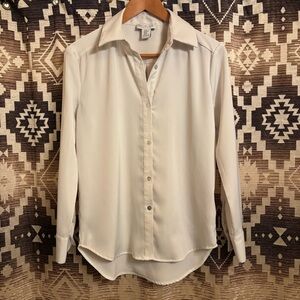 Women’s Rachel Zoe Silky White Dress Shirt, Size XS